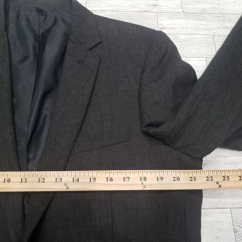 J.Crew‎ Thompson Blazer Suit Jacket Flex Worsted Wool Mens 42L Long Gray Preppy